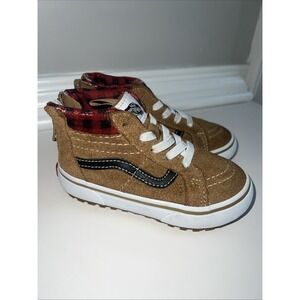 Vans Toddler Sneakers Size 7 Plaid Brown Black